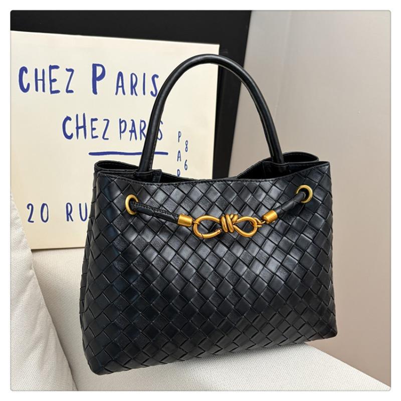 Nouveau mode décontracté tissage simple grande capacité couleur unie texture populaire messenger bandoulière sac à main femmes