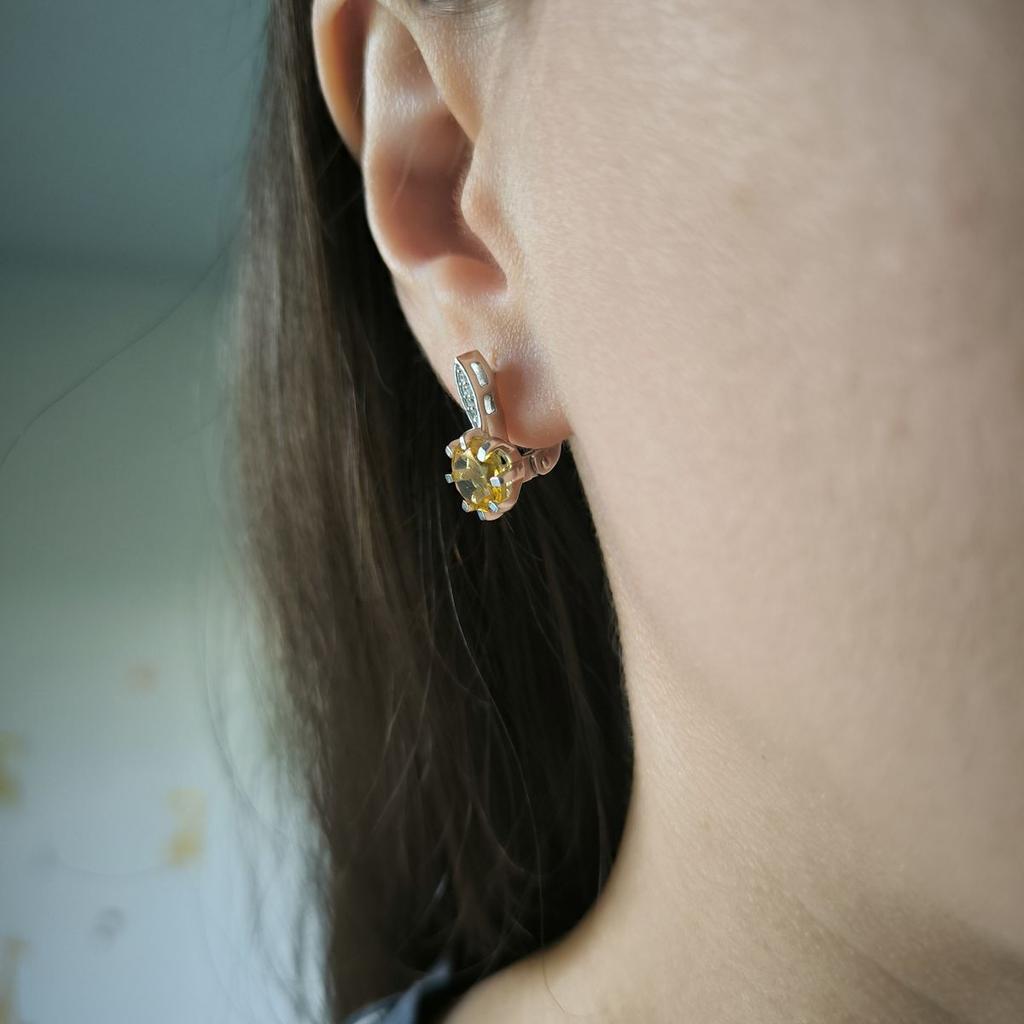 Серебряные серьги с цитрином nano 3.142ct (2190035)