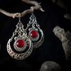 Bohemian Devil Eyes Moon Sliver Color Filigree Colored Gemstones Dangle Earrings for Women Gothic Halloween Party Jewelry Gifts