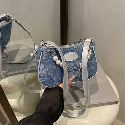 Popular Contrasting Color Small Bag Women's New Fashion Versatile Messenger Bag Single Shoulder Underarm Small Square Bag