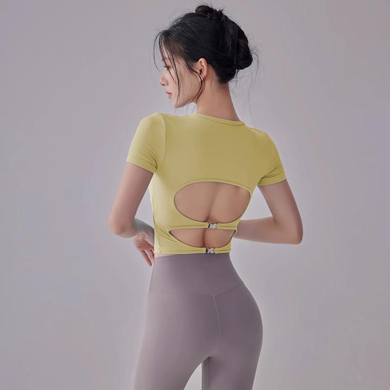 

Женский быстросохнущий топ для йоги без спины: С коротким рукавом, влагоотводящий, с нагрудной вставкой Medium