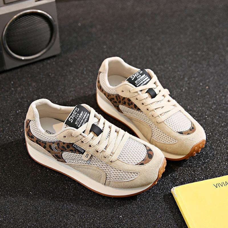 

Breathable mesh women s summer new versatile thick bottom inner height increase light leisure sports 40 цветной печати леопарда