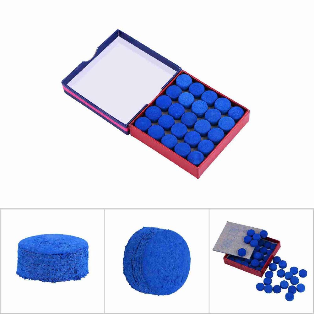 50pcs Hard Leather Billiards Cue Tips Blue Glue On Tips Cue Tips Replacement  Replacement Repair