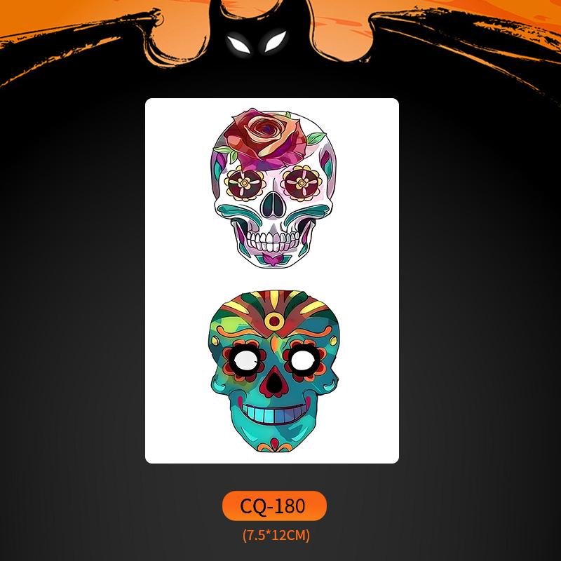 Nuevos Halloween 2024 Pegatinas de Tatuaje de Cara de Boca Grande Aterradoras - Divertido, Impermeable, Maquillaje de Fiesta Colorido