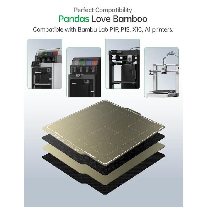 BIGTREETECH Panda Build Plate For Bambu Lab P1S P1P P2S Spring Steel Bambulab A1,P1,X1,X2D Textured Pei Sheet For Bambulabs Heat