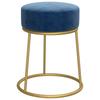 Round Stool Velvet Blue