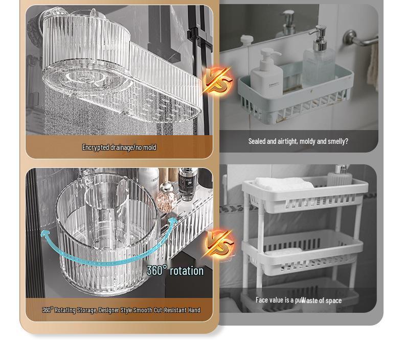 Punch-Free Suction Cup Bathroom Cosmetics Organizer