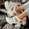 Plus Size Women's Summer New Arrival Open-Toe Platform Sandals with Air Cushion Thick Sole and Velcro Closure