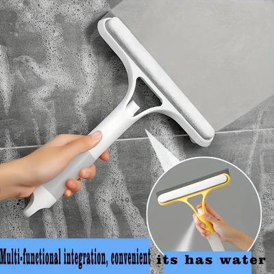 1pc Squeegee Window Cleaner 3 In 1 Retractable Pole Cleaning Window Brush Glass Squeegee Cleaning Tool for Car Shower Glass Door