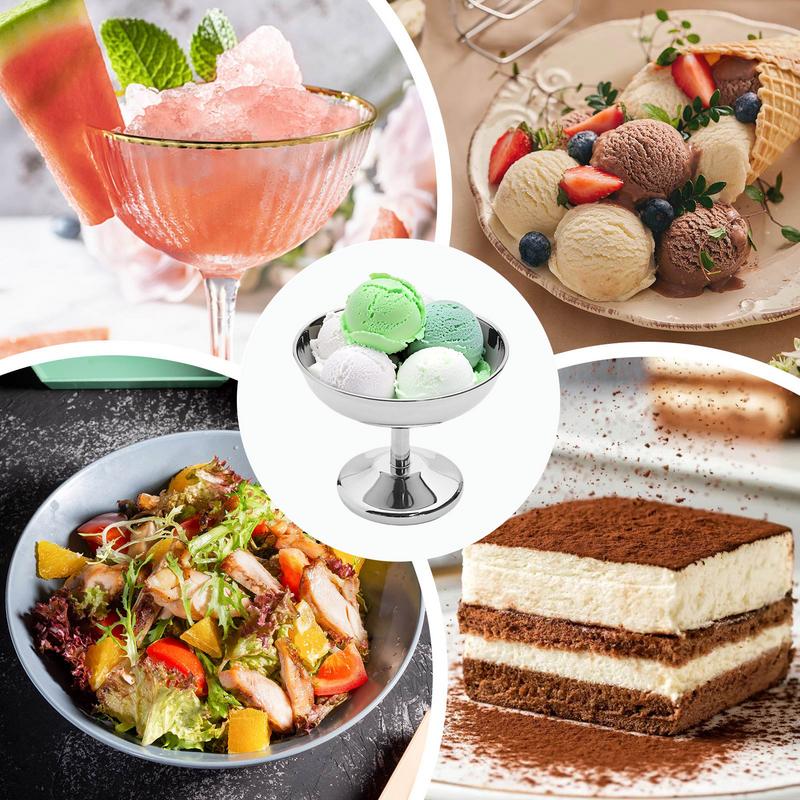 Stainless Steel Dessert Cup Pudding Cups Salad Dessert Holder Space Saving Snack Fruit Goblet Container For Pudding Parfait