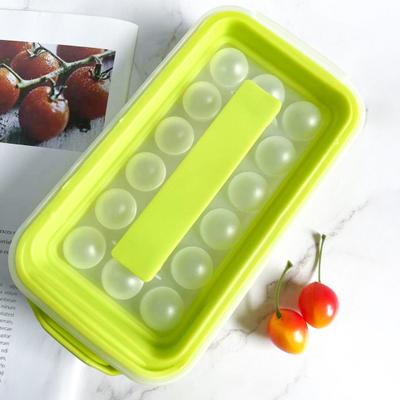 Formička na ledové kostky s víkem Potravinářský silikonový výrobník ledových kostek Bez BPA Snadné vyjímání Jedním kliknutím Podnos na led do mrazáku