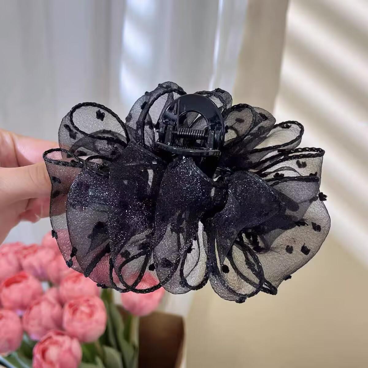 

Элегантная ретро атласная заколка-бант для волос для женщин - Идеально подходит для низких хвостов и украшений для головы