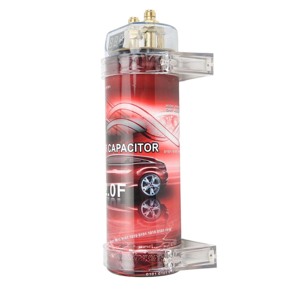 2 Farad Car Capacitor Digital Audio System Power Capacitor with Voltage Display Audible Warning