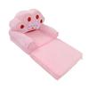 Foldable Kids Sofa 2 In 1   Open Cute Sofa Bed for Living Room Bedroom Crown Pattern Pink