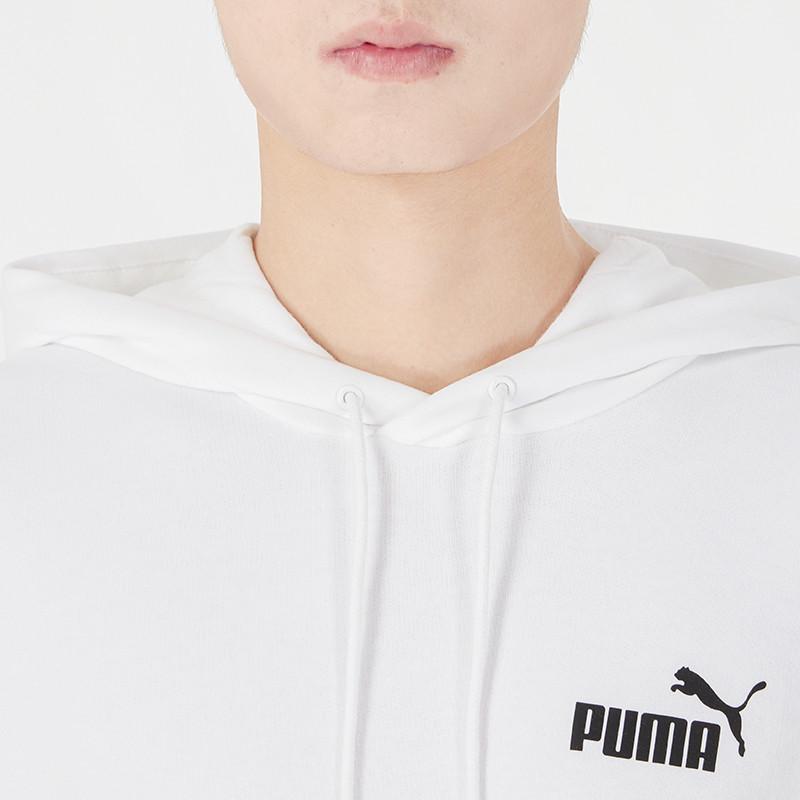 Puma Solid Long-Sleeve Hoodie Men Tops White 849590-02