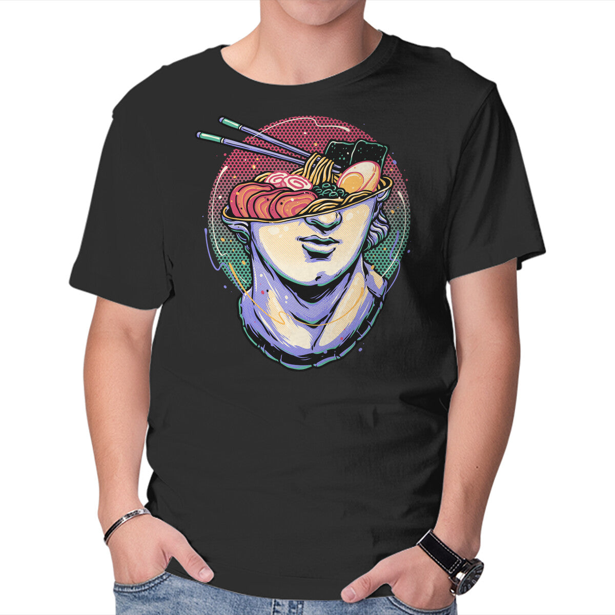 Unisex Crew Neck T-Shirt Ramen On My Mind Graphic Short Sleeve Casual Tee XXXL
