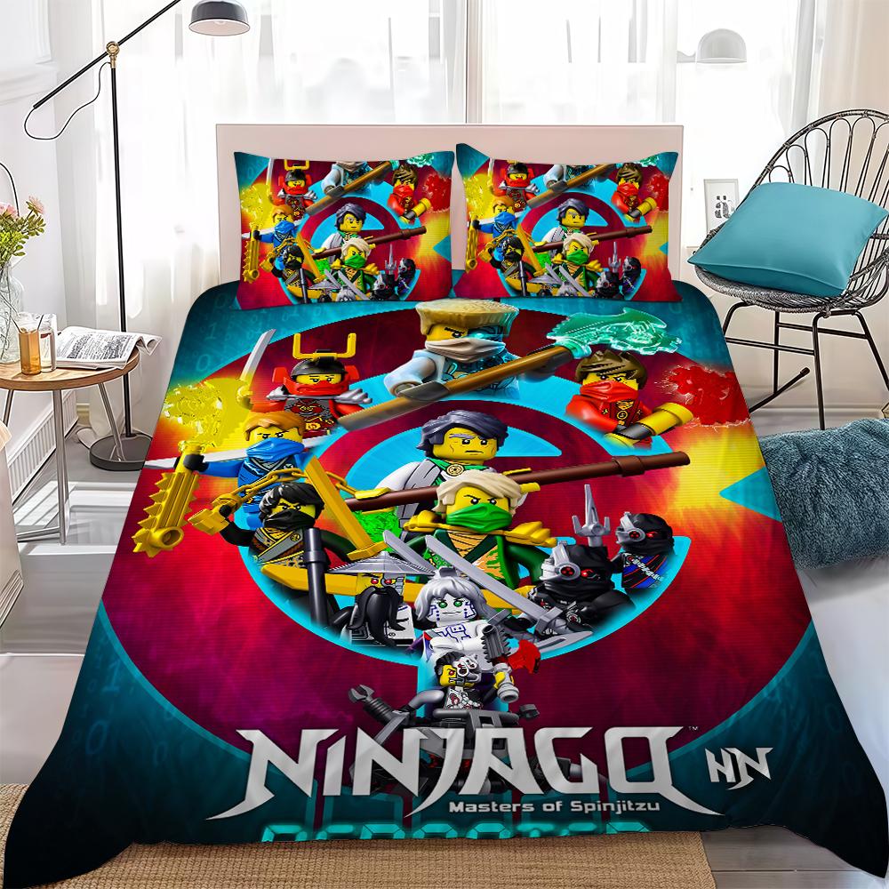 Cartoon N-Ninjagos Duvet Cover Set Home Style Bedding Soft Laundry Cotton Bed 3 Piece Set Student Dormitory Gift
