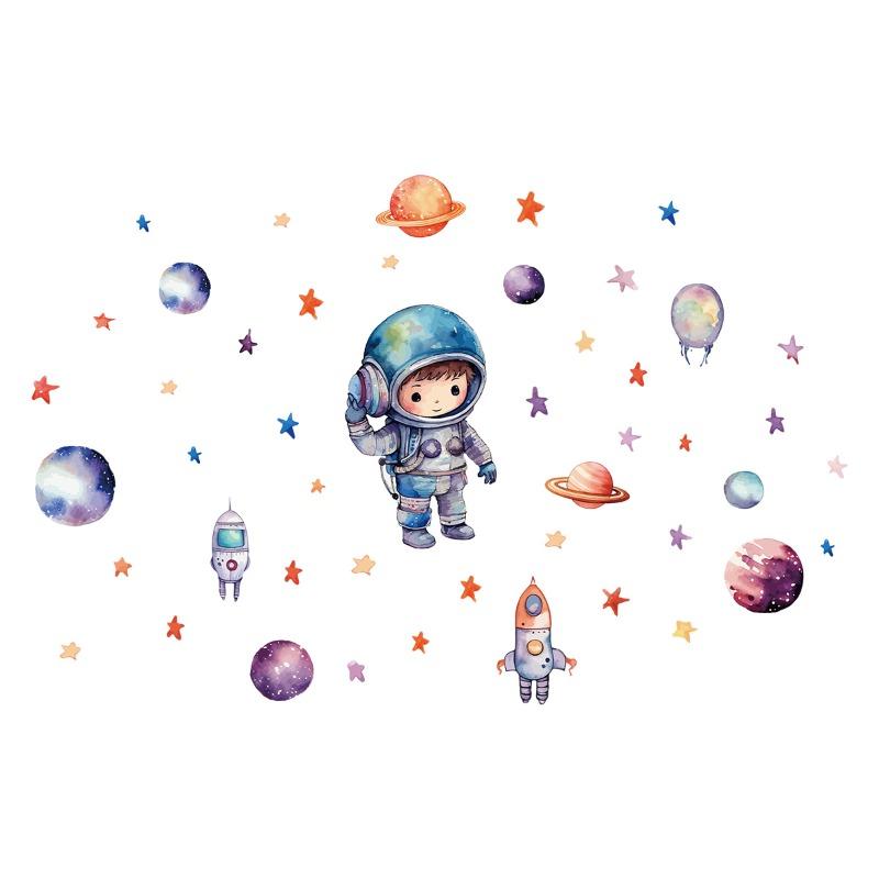 Luminous Cartoon Space Planet Cute Astronaut Self-adhesive Wall Sticker Living Room Children's Room Decoration Sticker