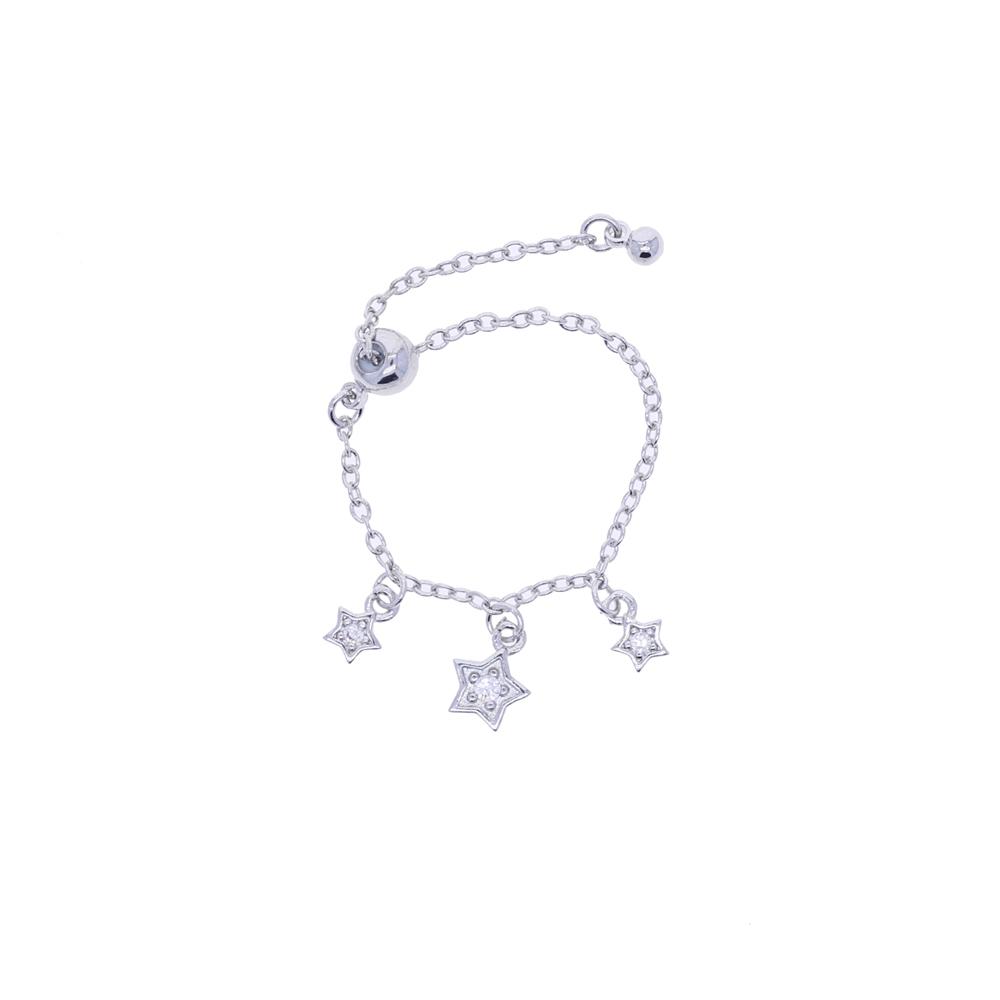 Mini Tassel Chain Link Cute Star Adjustable Ring for Women Girls Lady Resizable Ring With Mini Small Ball Jewelry