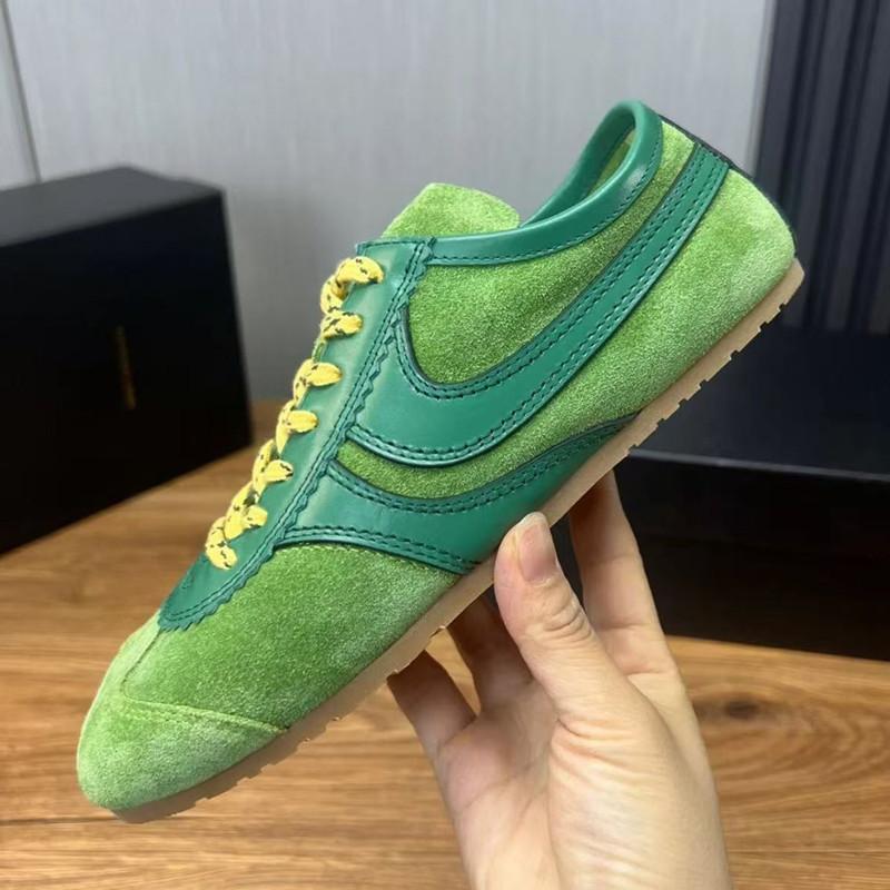Fashion Genuine Leather Lace Up Women's Sneaker Faux Suede Patchwork Trainers Light Comfortable Flats Breathable Non-slip Running Shoes