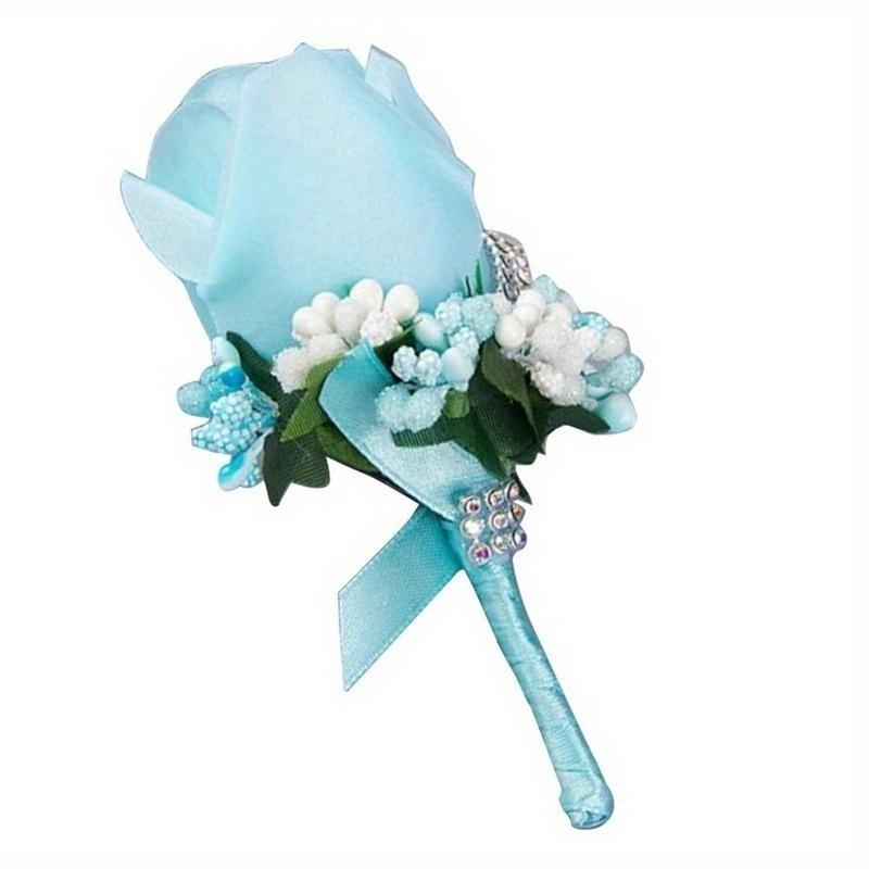 Bräutigam Herren Corsage Simulation Seide Rose Pin Brosche Hochzeit Anzug Blume Zubehör