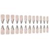 Leopard Print Rhinestone Bow Wearable False Nails - 24 Long French Tips