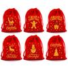 Christmas Red Velvet Drawstring Gift Bags