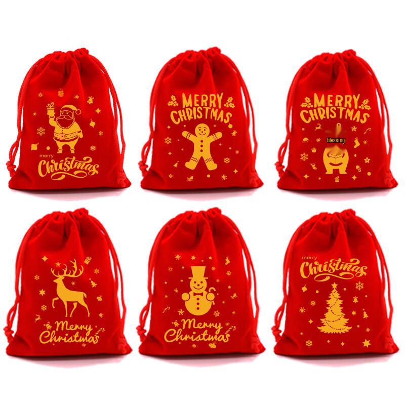 

Christmas Red Velvet Drawstring Gift Bags