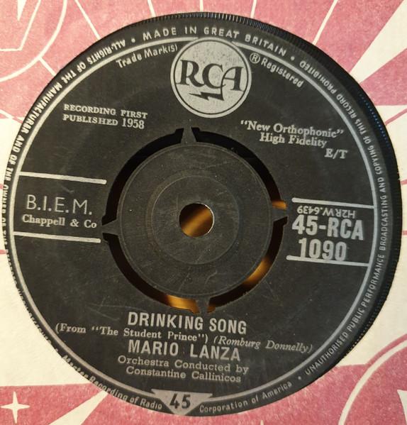 

7inch Record MARIO LANZA - Drinking Song 45RCA1090 RCA 1958 UK Pop Used