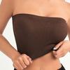 Women Ribbed Vest High Elasticity Anti-slip Bandeau Strapless Sleeveless Backless Tank Top Sweat