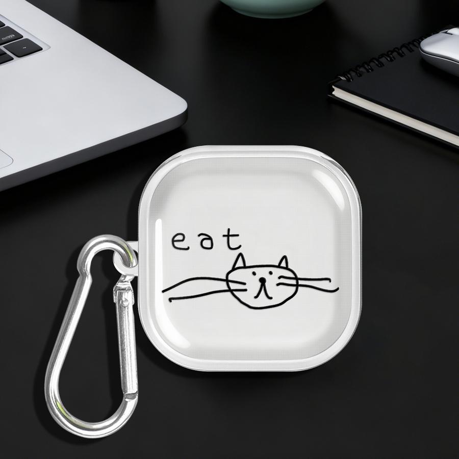 Abstract Cat Art Case For Samsung Galaxy Buds 4Pro 2 Live 2Pro 4 Pro 3Pro 3 FE Clear Earphone Cases Cover With Hook