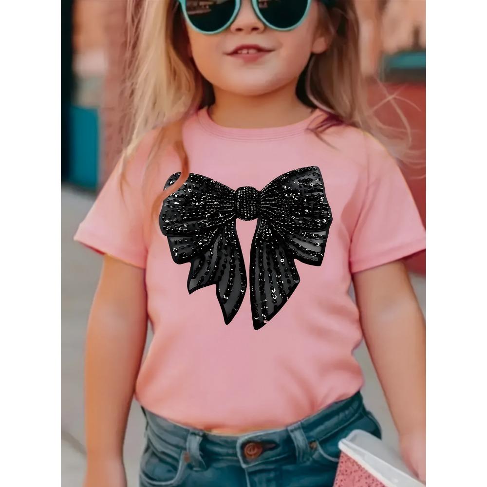 Children's Clothing: Elegant and Delicate Bow Print T-Shirt