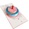 New 3D Pop-Up Happy Birthday Card 2-Layer Birthday Cake Hollowed Out Flowers Greeting Card Foldable with Envelope Gift Card