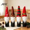 Winter Home Table Decorations Christmas Gnome Wine Bottle Covers, Knitted Faceless Toppers, Santa Reindeer Creative Holiday Accessories Elf