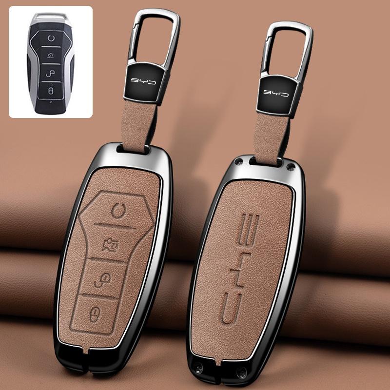 Car Zinc Alloy Key Cover Case For BYD Song Plus Atto 3 Han EV Yuan Tang DM 2018 Qin Seal Dolphin E2 Keychain Interior Accessory