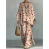 16 European and American women's clothing Y1 large size thin ethnic style dress set Bohemian casual large size jumpsuit