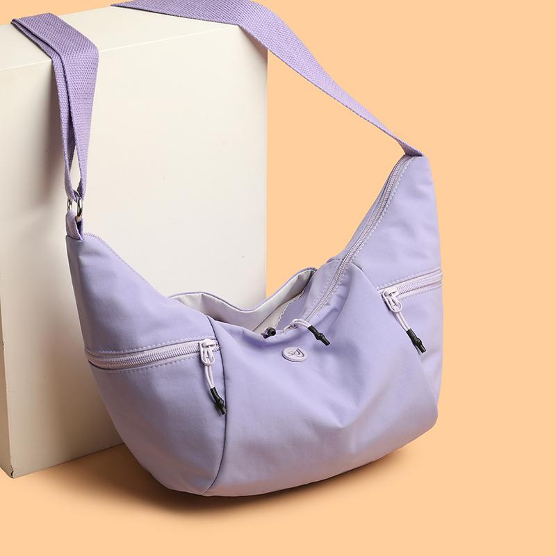 Women's Lightweight Nylon Hobo Bag - Crescent Crossbody Purse with Adjustable Strap (Water-Resistant for Work & Daily Use)