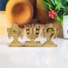 Tirupati Balaji Symbol Stand Shankh Chakra Namah Golden Antique Decorative for Car Dashboard Home & Office Table Showpiece Figurines,