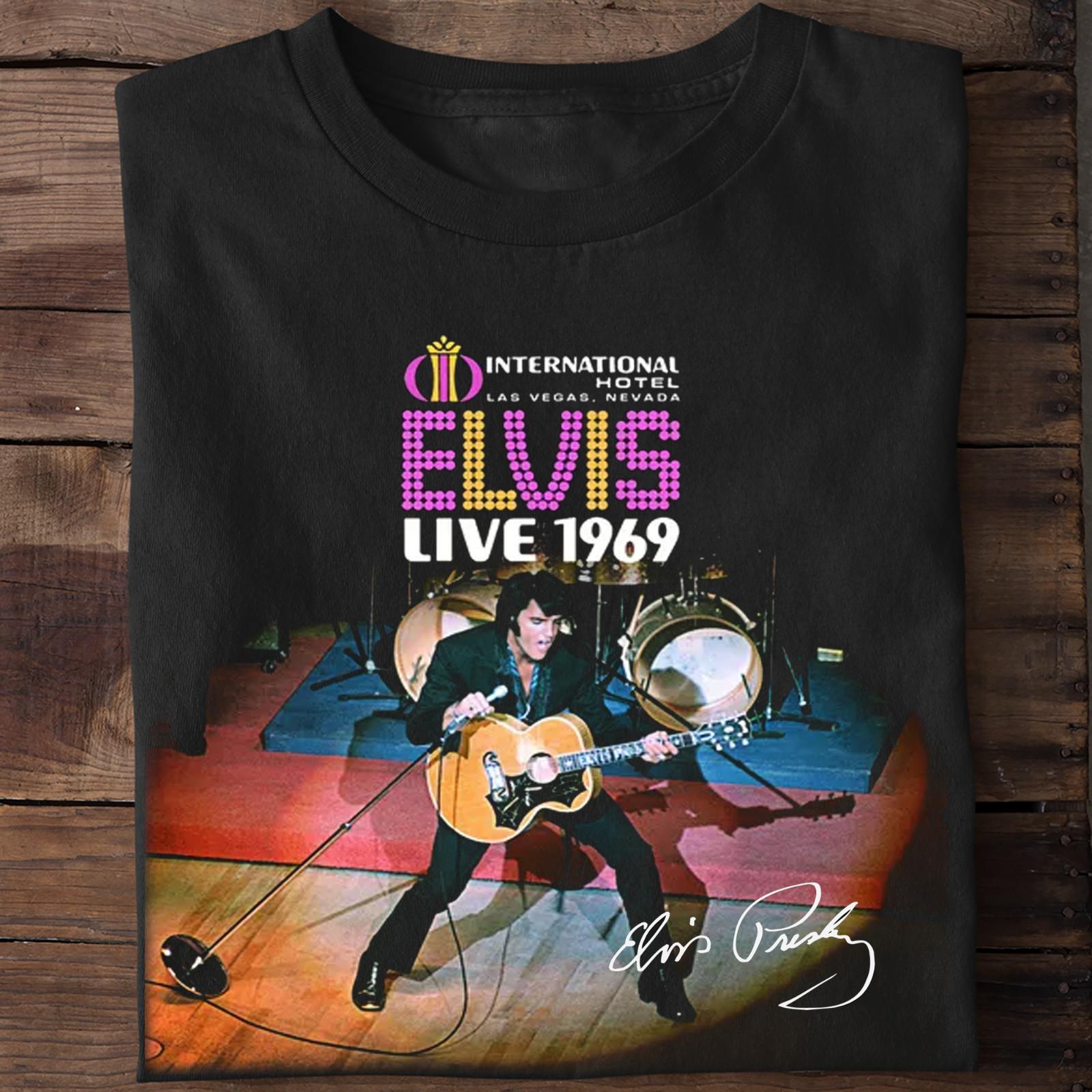 

26 Rare Elvis Presley 1969 Short Sleeve Gift For Fan Black All Size T-Shirt TMB533 Unisex T-Shirt XXXXL