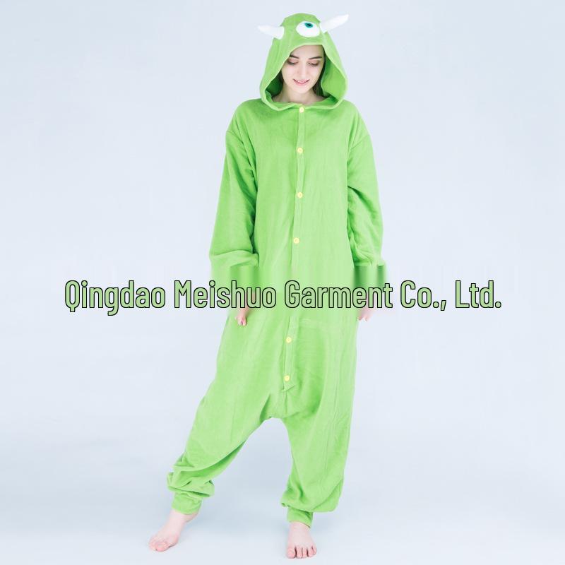 Růžové Modré Zvířecí Kreslené Fleecové Onesie Pyžamo pro Páry - Podzimní/Zimní Kolekce