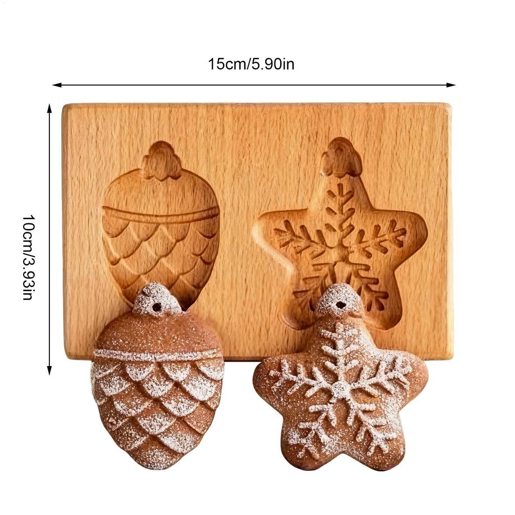 Wood Cookie Mold Realistic Wood 3D Stamps Wooden Embossing Mold Simulated Mold Pine Nut Crafts Food Decorations for Baking