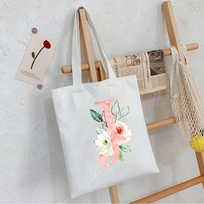 Alphabet Letter A-Z Printed Shoulder Bag Female Casual Student Crossbody Bag Large Capacity