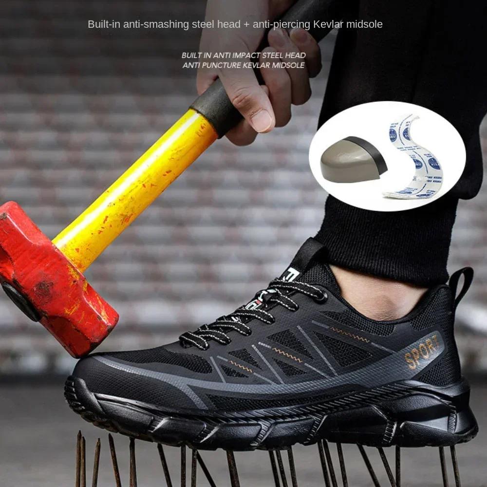 Comfortable lightweight work shoes for men Waterproof non-slip safety shoes Anti Puncture Steel Toe Sneakers Protective Shoes