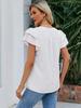 Summer V Neck Ruffle Chiffon Blouse Women Short Sleeve Office Casual Top Shirts