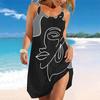 Women's Beach Dress Mini Dress Print Casual Modern Dress Sleeveless Loose Fit Outdoor Daily Summer