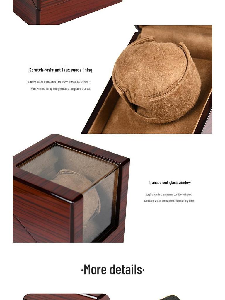 Black Carbon Fiber Single Watch Winder - Automatic Electric Rotator for Mechanical Watches.