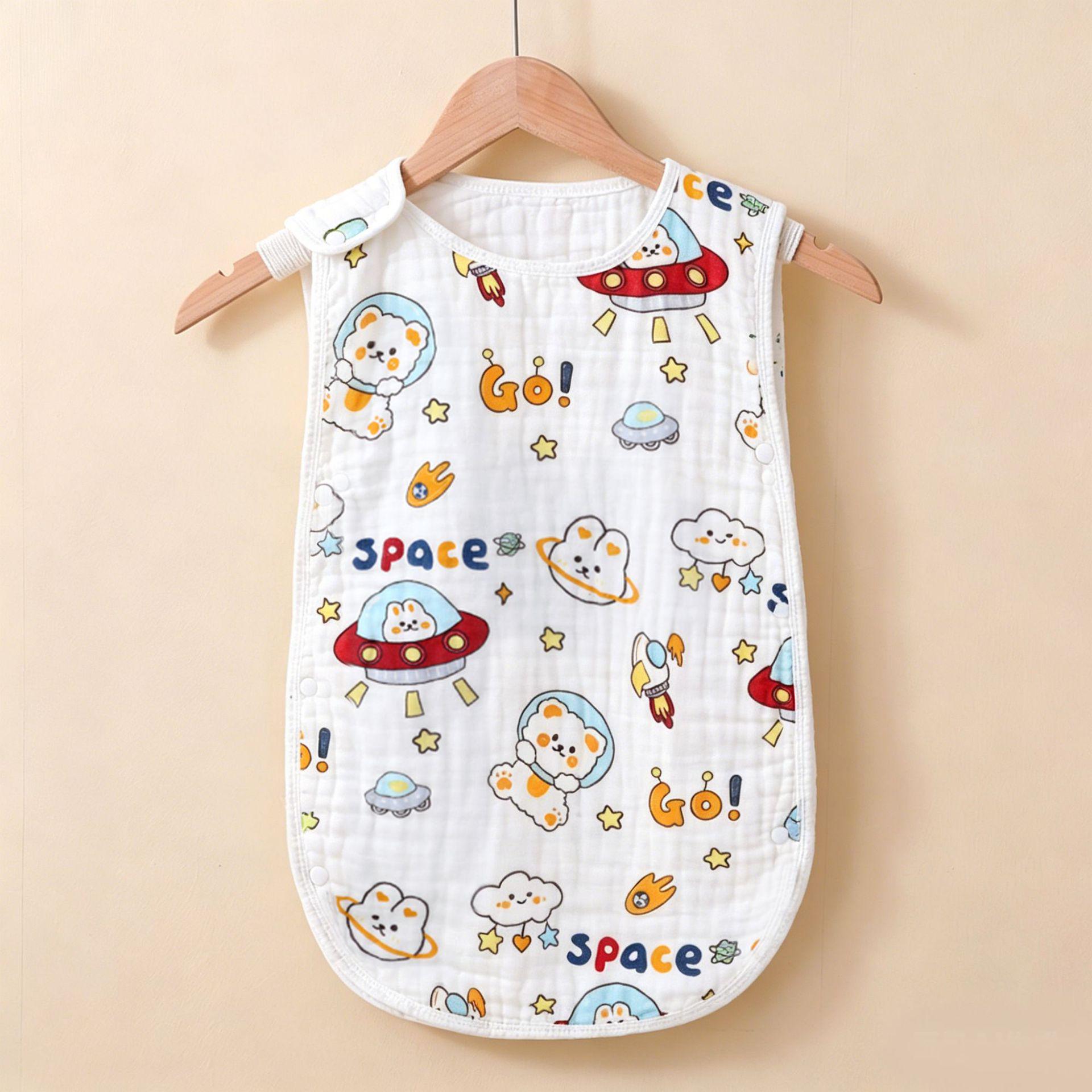 Class A Pure Cotton Baby Sleep Sack: Sleeveless, Gauze Material, Anti-Startle, Anti-Kick-Off, Perfect for Summer Air-Conditioned Rooms Size M