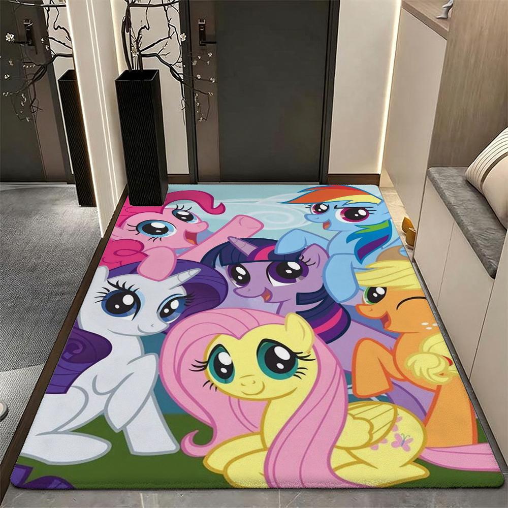 Magical Friendship Pony Gang Theme Rug Soft Nonslip Carpet For Bedroom Study Home Decor Holiday Gift