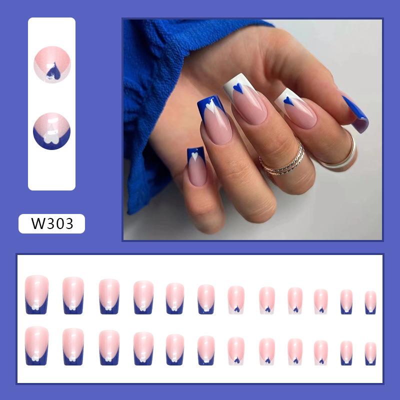 Europäische und amerikanische Nailart-Stücke, süße und coole Nägel im Ins-Stil, matte Textur, weiß im Comic-Stil, lange Ballettnägel
