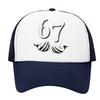 Number 67 Cartoon Handprint Sponge Mesh Cap - Adjustable Unisex Mesh Cap - Air Permeable Ventilated Street Style Urban Street-Style Sun Hat